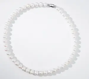 A155-45 Non-nucleated Pearl Necklace 8-9mm Fresh Water Pearl Jewelry for Women Elegance and Charm - Pearlnecklace for birthday/anniversary/holiday /retirement/ graduation presents