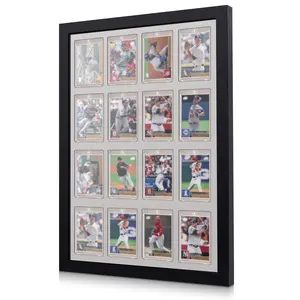 Trading Cards Display Frame Sports Card Display Case Cards Collector Frame Wall Mount for Baseball Basketball Football(16 Grids)