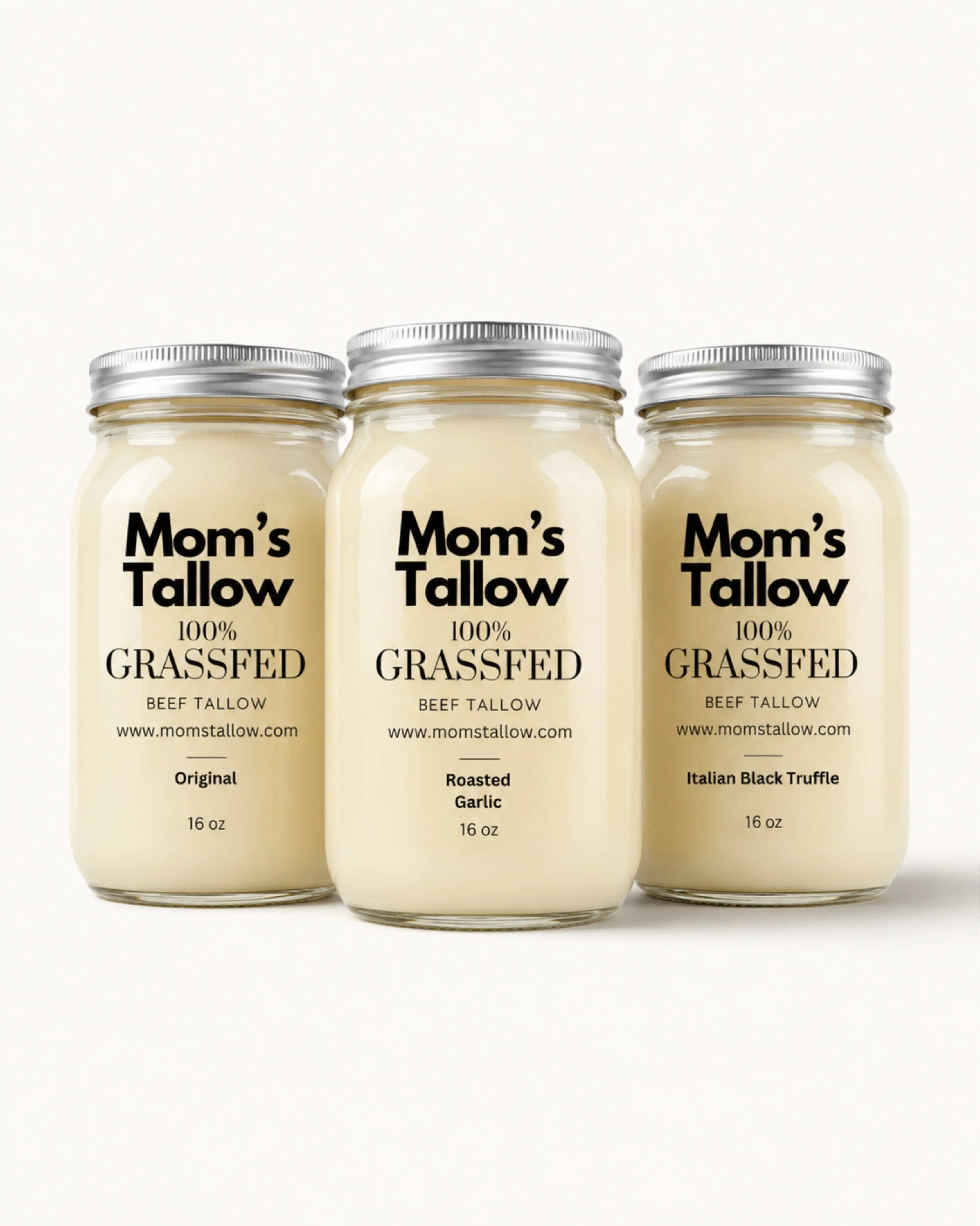 Cooking Tallow: Flavored Super Saver Combo (Original, Imported Black Truffle, Roasted Garlic)