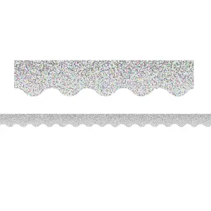 Teacher Created Resources TCR8765-6 Silver Sparkle Scalloped Border - Pack of 6
