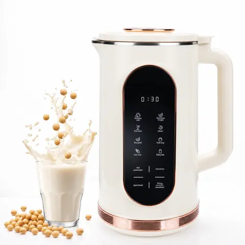 8-in-1 Automatic Almond Milk Maker & Health Blender, 48oz/1.5L Plant-Based Beverage Kitchen Appliance with 110V Plug, 12H Delayed Start Option, 1-Touch Control, Dry Burn Protection