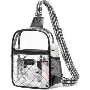 Clear Bag for Stadium Events, Clear Purse for Women, Transparent PVC Quilted  Concert Daily Crossbody Bag