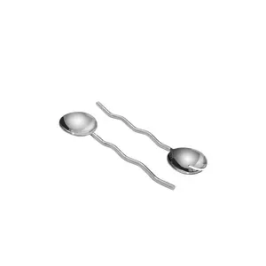 Fazeek Wave Salad Servers Set Of 2 in Silver