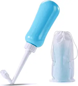 Upside Down Peri Bottle for Postpartum Care, Portable Bidet Perineal Cleansing and Recovery for New Mom, Portable Bidet Travel Large Capacity 450ml(15oz) Personal Bidet Toilet Handheld Bidet Blue