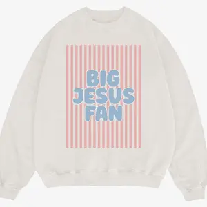 BIG JESUS FAN Christian Pullover Sweatshirt, Christian Sweatshirt, Jesus Sweater