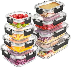 8 Pack Glass Food Storage Containers – Airtight Leakproof Meal Prep Bento Boxes with Lids