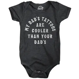 My Dads Tattoos Are Cooler Than Your Dads Baby Bodysuit Funny Sarcastic Novelty Jumper for Infants Funny Baby Onesies Funny Sarcastic Onesie Novelty Onesie Black -