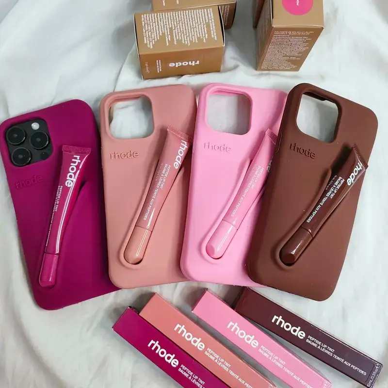 RHODE Lip Case for iPhone 11–17 Pro Max – Silicone Phone Case with Lip Balm Holder
