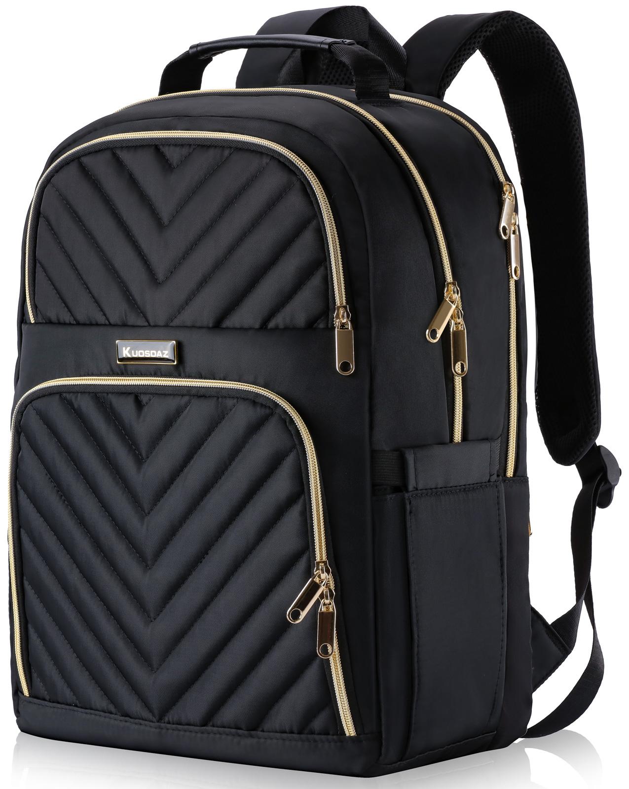 Kuosdaz Quilted Laptop Backpack for Women, 15.6 Inch Water 
