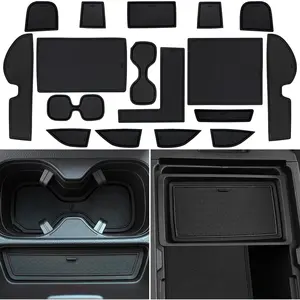 Center Console Liner for Honda CRV Accessories 2023 2024 2025 2026, for CR-V Cup Holder Mat, Door Slot Pad, Coaster Trim, Non-Slip Dust Interior, Custom Rubber Decoration Insert (17pcs, Black)