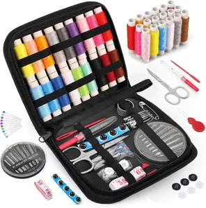 Sewing Kit Gifts for Mom Grandma Women Men Adults Kids Teen Beginner Traveler, Portable Sewing Supplies Accessories Contains Thread, Needles, Scissors, College Dorm Room Essentials (Black, M)