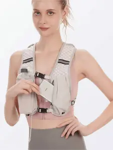 Lightweight, breathable, high-capacity running vest with reflective stripes; suitable for marathon running backpacks, unisex, suitable for endurance sports such as cycling, running, hiking, and motorcycle riding, Jogging Equipment, Active, Training