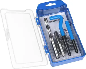 30 count SAE Thread Repair Kit 3/8-16 inch HSS Drill Helicoil Repair Kit for Internal Screw Holes Repairing (Blue)