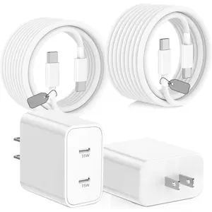 2Pack For iPhone 17 Charger,Type C Charger Fast Charging,40W Dual Usb C Charging Block with 10ft Long USB C to C Cord Cable for iPhone 16e/16 Pro Max/16 Plus/16Pro/15 Pro Max/15/iPad Pro/Air/Mini Plug Port Type C Portable Smartphone