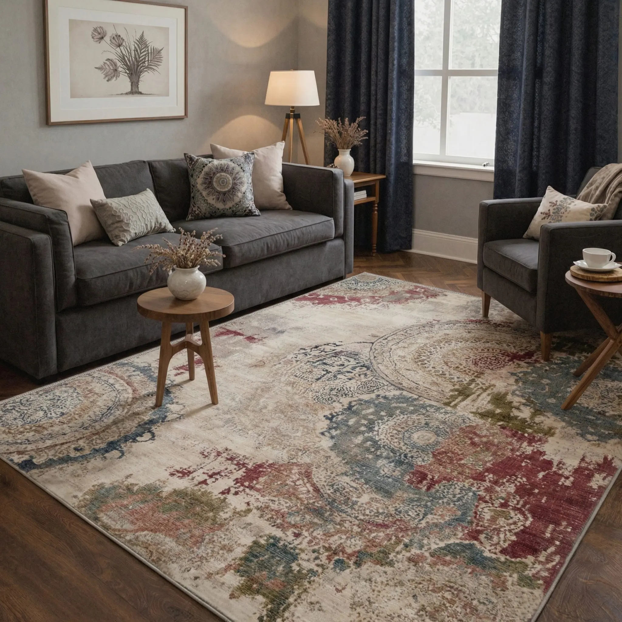 【Deals For You Days】BEIMO Rug – Machine Washable, Soft, Pet Friendly, Non-Slip Area Carpet, Floor Rug Perfect for Living Room, Bedroom, Kitchen, Hallway, Elegant Home Decor ,ARP1528-BLOOM