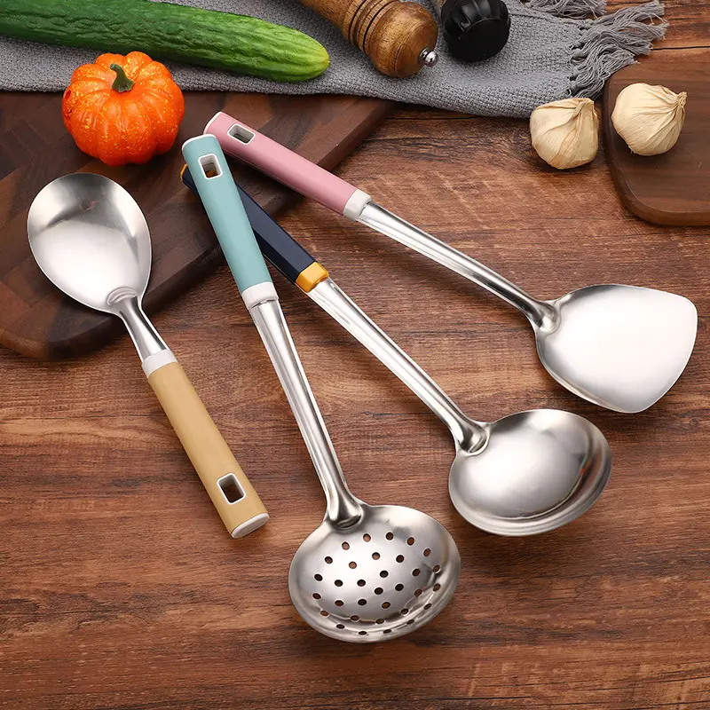 Stainless Steel Magnetic-Free and Non-Magnetic Kitchen Utensil and Spoon Set, Kitchen Strainer and Hot Pot Spoon Set