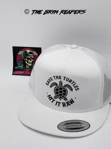 Save The Turtles Hat – Funny Hit It Raw Comedy Trucker Cap, Layer-Friendly, Works in Any Weather, Simple Style