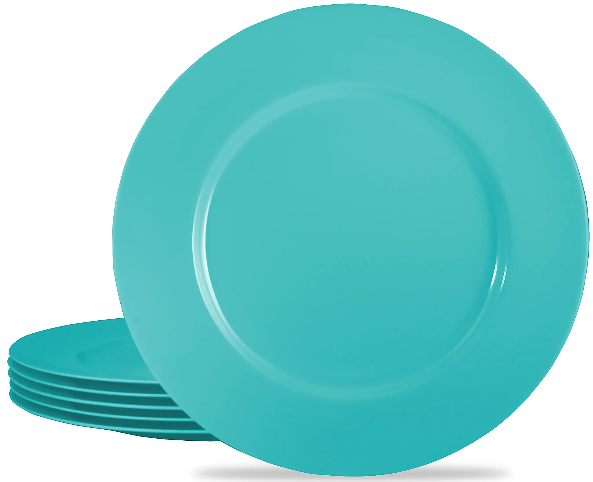 212 MAIN Reston Lloyd 72702 6pc Lightweight Melamine Salad Plate Set, Turquoise Kitchen Tableware for Indoor Serving