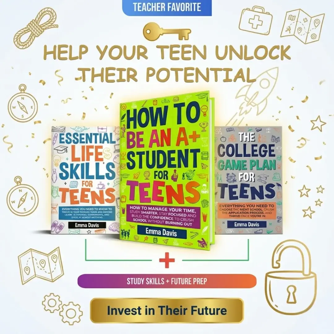 Emma Davis | Academic Success Bundle | A+ Student Mindset, Life Skills & College Game Plan 3-Book Bundle for Teens | Study Skills, Time Management, Goal Setting, Focus & Productivity Strategies | Ideal Book Gift