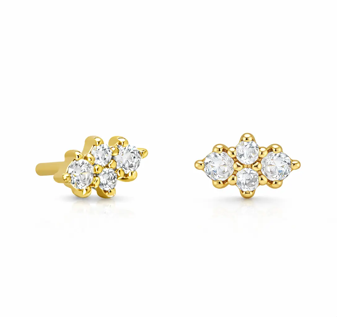 Dora Simulated Diamond Stud Earrings - Elegant Design for Everyday Wear