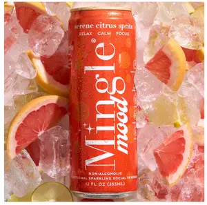 Mingle Mood Citrus Spritz Functional Beverage with L-Theanine, Ashwagandha & Lion’s Mane, Plant-Based Drink for Relaxation & Focus Support