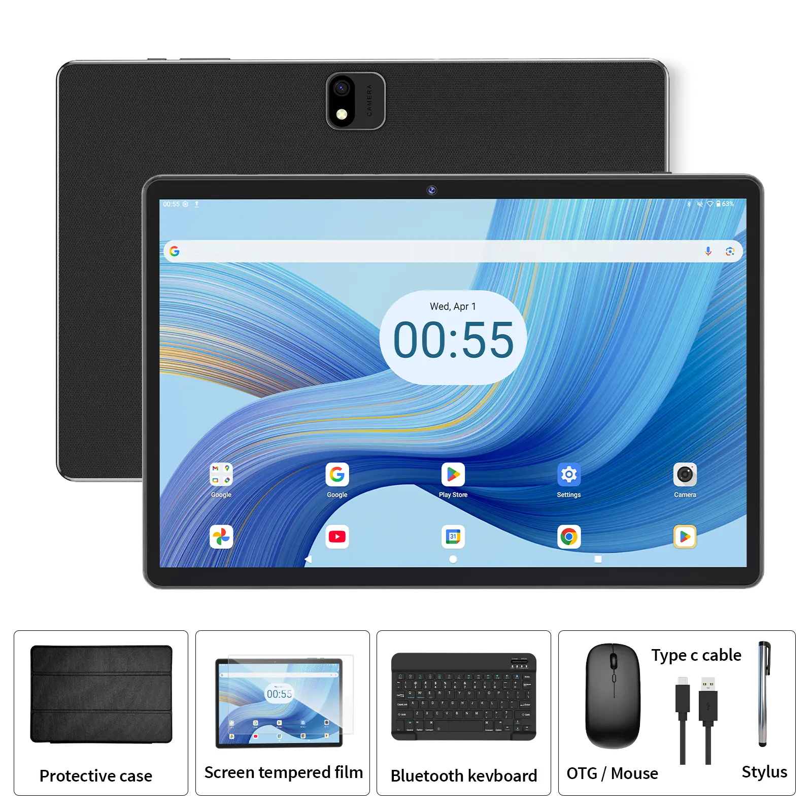 【TikTokShopBackToSchool】Relndoo 2026 Android Tablet , Wireless Set with Keyboard, Case, Mouse, Stylus, 2.4G/5G WiFi | Nice Father's Day Gift Bundle, Touchscreen Tablet, Lcd, Android Tablets