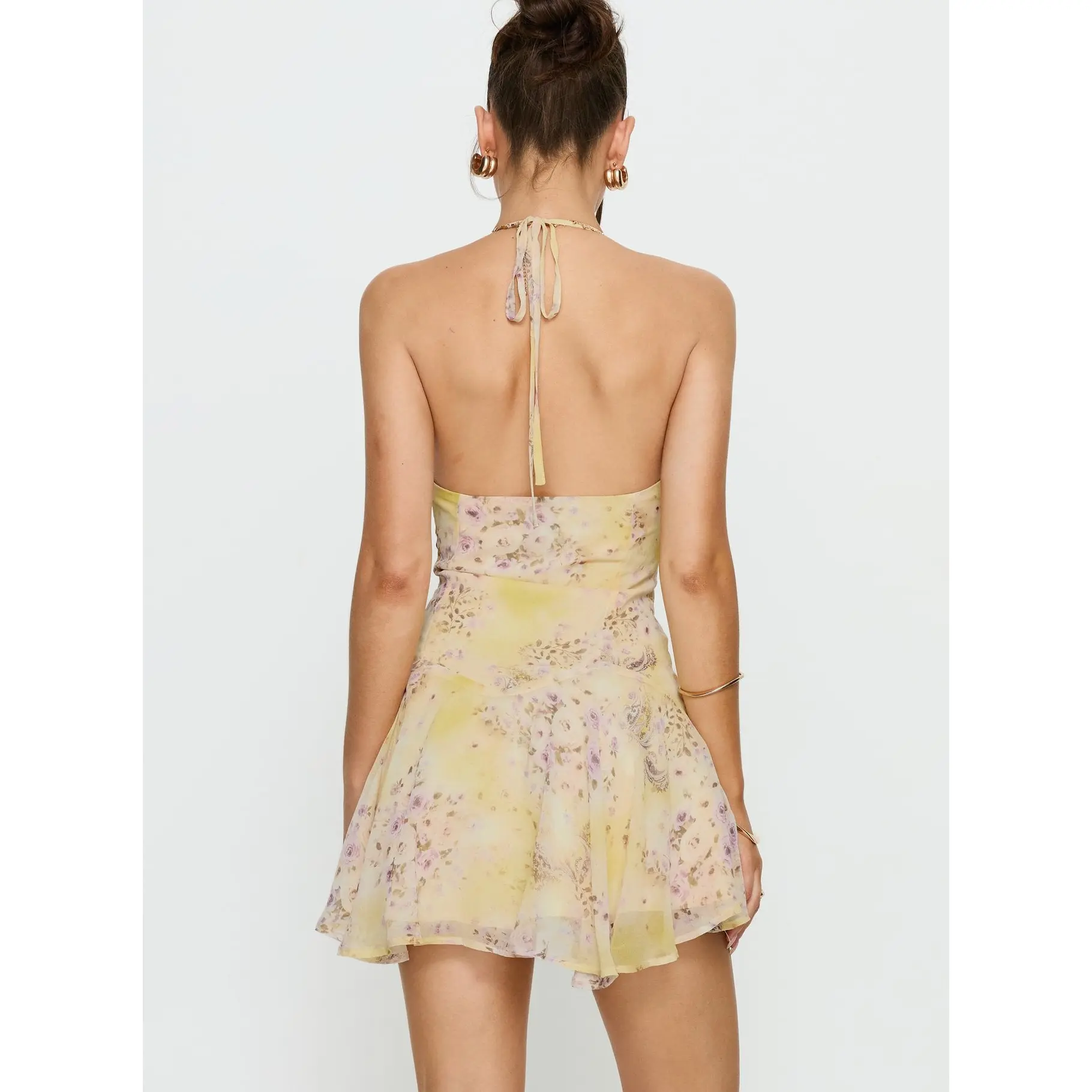 halter mini bodycon dress Isabel Satin Halter Mini Dress