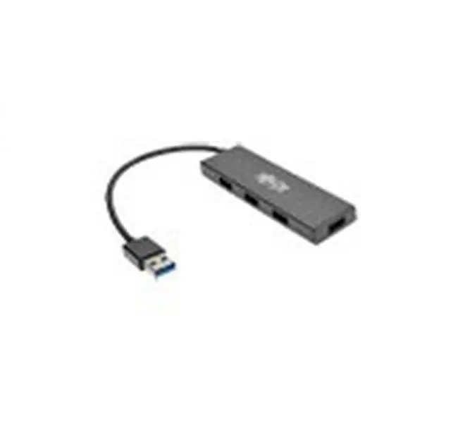 Tripp Lite 4-Port Ultra-Slim Portable 3.0 USB Hub with Built-In Cable, Super Speed Port Expander for Ultra HD Office & Home Computer Accessory, 3.0 Usb Hubs, Port Expander Usb Hubs