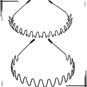 2-Pack or 6-Pack Unisex Metal Headbands - Sporty Black Hair Accessories for Women & Men, Ideal for Outdoors