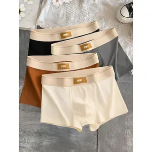 Men's 4Pieces Underwear Boxer Shorts Breathable Comfortable Elastic for Sports Casual Style Soft Elastic Men's Boxers Set