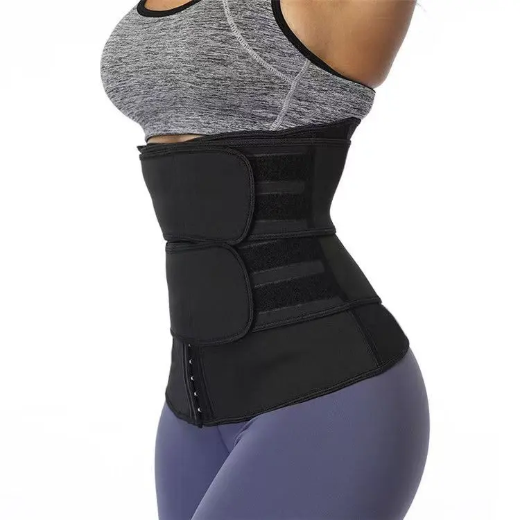 Women's Adjustable Double-Strap Neoprene Waist Shaper Belt - Customized Compression Shapewear with Hook and Loop Closure, for Workout and Postpartum Recovery, Sweat Band