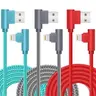 iPhone Charger Cable Right Angle Lightning Cable 3Pack 90 Degree 6FT Nylon Braid Charging Cord Fast Charging Compatible for iPhone 14/13/12/11/XS/MAX/X/8/7/6 Smartphone Cellphone Electronic durable charging cord Device Automatic charger Games, Mobile, Re