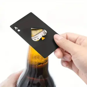 Minimalist EDC! 🕶️ Ace of Spades Stainless Steel Bottle Opener - Ultra-Slim Credit Card Design ♠️ Durable Pocket Tool & Sleek Bar Accessory 🥂