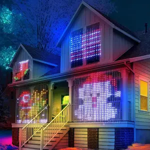 Smart Curtain Lights with Programmable Screen, Remote Control LED Curtains, Color Changing DIY String Lights for Party Decorations, Dynamic LED Lights, Led Lighted