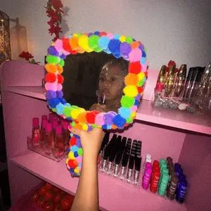 Custom Made Pom-Pom Hand Mirror Custom Made Pom-Pom Hand Mirror