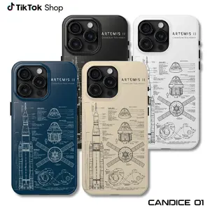 Artemis II Blueprint Phone Case, Orion Spacecraft SLS Rocket Phone Cover, Lunar Flyby Mission NASA 17 Air Pro Max
