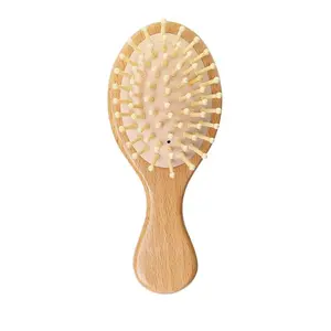 Wooden Air Cushion Hair Brush, Mini Cute & Portable, Scalp Massage Comb, Synthetic Hair, Straight Hair, Curly Hair Detangling & Styling Tool, Heatless Haircare & Styling Tools for Women & Man for Daily Use, Party, Event, Club