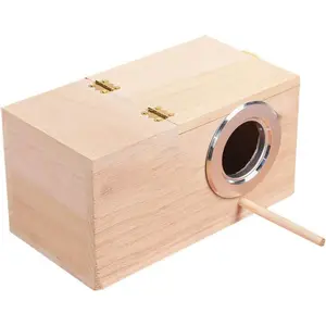 Wood Parakeet Nest Box Pet Bird House Parrot Breeding Mating Box Bird Cage Box for Lovebirds Cockatiel Parrotlets Budgerigar Parakeet (S/M/L)