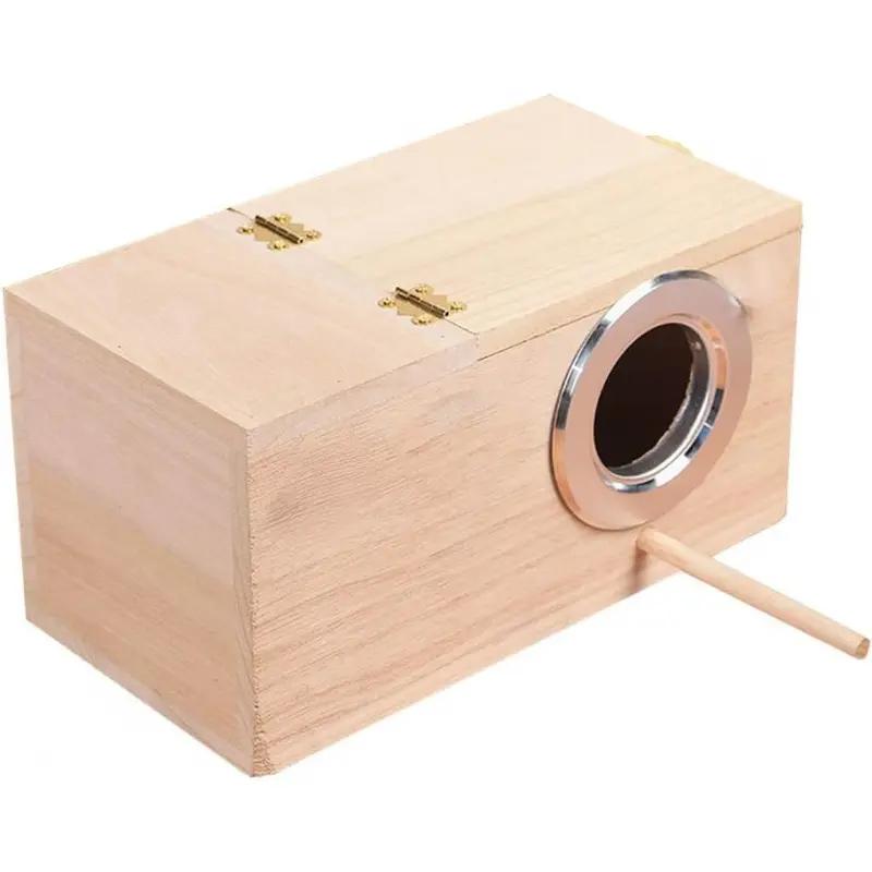 Wood Parakeet Nest Box Pet Bird House Parrot Breeding Mating Box Bird Cage Box for Lovebirds Cockatiel Parrotlets Budgerigar Parakeet (S/M/L)