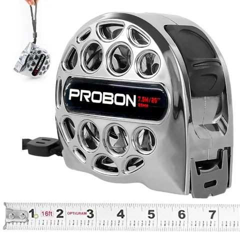 7.5m/25ft Retractable Stainless Steel Durable Tape Measure,with Fraction Markings,Waterproof Wear Resistant Shockproof,for Household Agricultural Industrial Woodworking, Men & Fathers Gifts