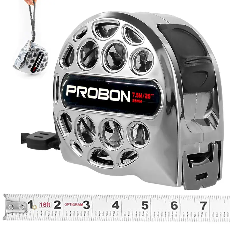7.5m/25ft Retractable Stainless Steel Durable Tape Measure,with Fraction Markings,Waterproof Wear Resistant Shockproof,for Household Agricultural Industrial Woodworking, Men & Fathers Gifts