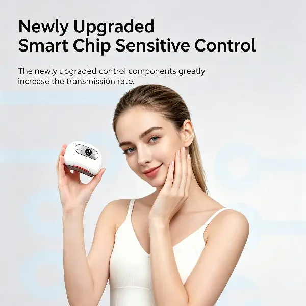 GLR-888 Adjustable Electric Bian Stone Gua Sha Massager - 9-Gear Warm Heat & Vibration, Far Infrared Heating, Compact Wireless Portable, Full Body & Facial Scraping Tool with Heat Control for Skin Lifting, Tightening, Beauty & Personal Care Gift