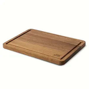 Thyme & Table 10"x14" Acacia Wood Cutting Board | Anti-Slip Triangle Grips, Juice Well & Knife-Friendly Surface | Premium Wooden Board