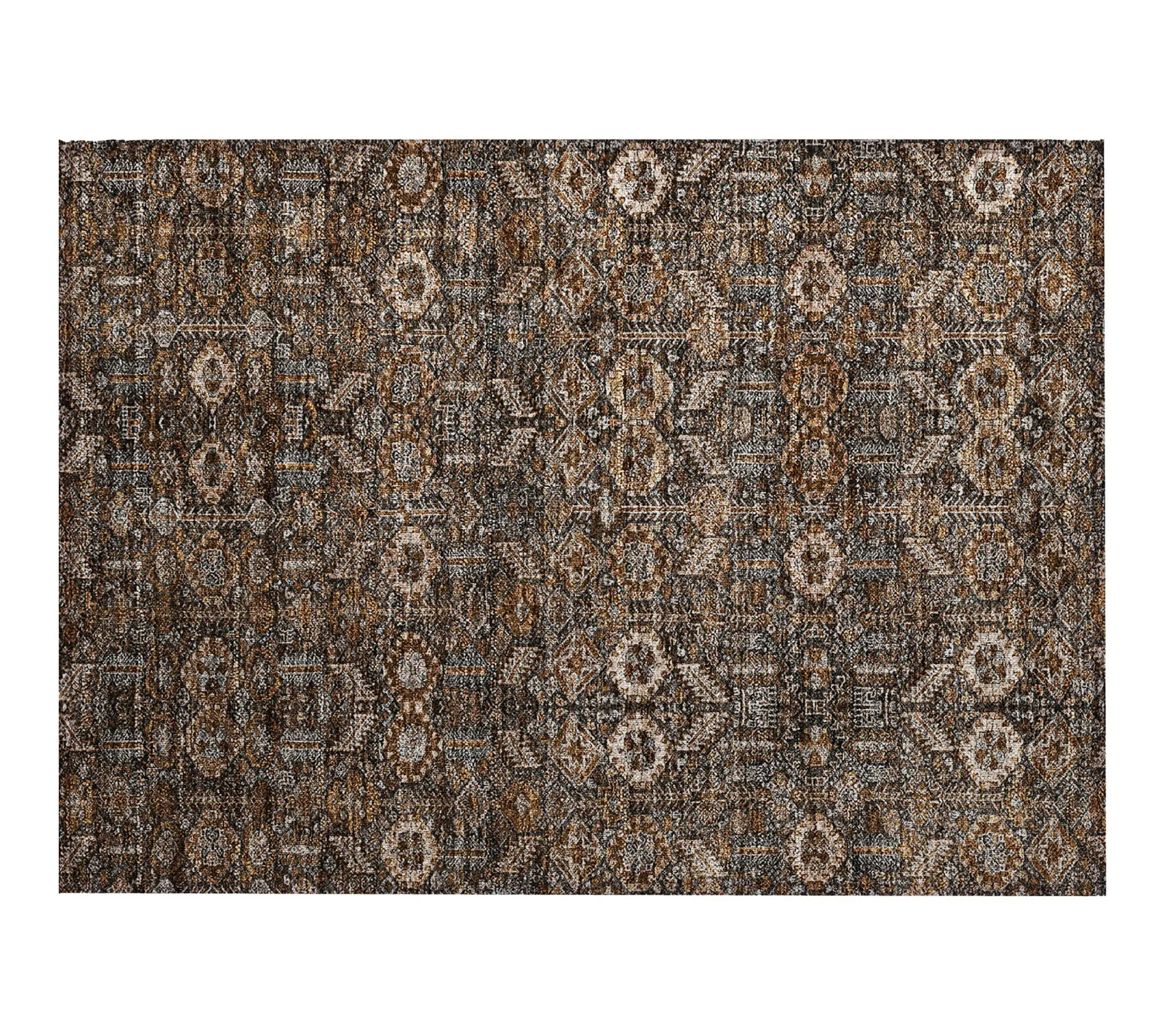 HomeRoots 2' X 3' Brown Tribal Washable Indoo r Outdoor Rug