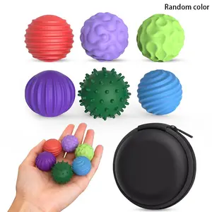 6 pcs Stress Relief Ball Toys, Silicone Sensory Fidget Toys, Fun Texture Roller Travel Toys Gifts, Decompression Model (Random Color)