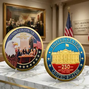 American 250th Anniversary Commemorative Coin, Unique Challenge Coin for Collectors - USA Semiquincentennial Medal Coin | 250th Anniversary American Collectible