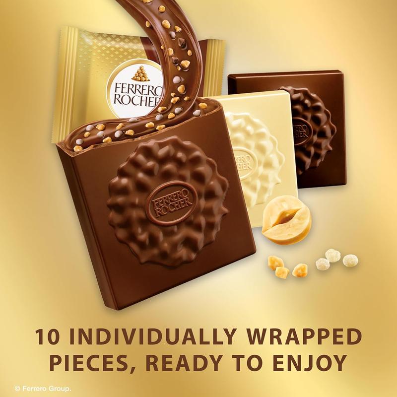 Ferrero Rocher Premium Assorted chocolate squares, Individually Wrapped Chocolates, Great for Sharing or Gifting, 3.7 oz