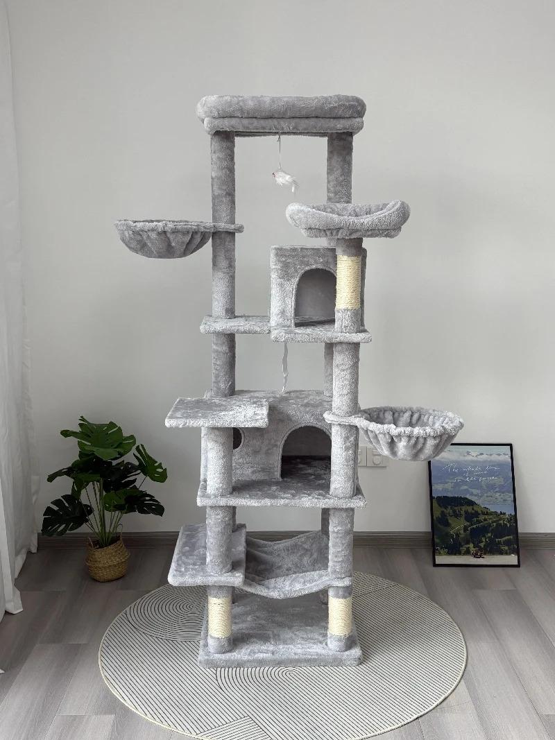 [New Arrivals] Large Multi Level Cat Tree US in Stock Removable Washable Perch Sisal Rope Scratching Posts