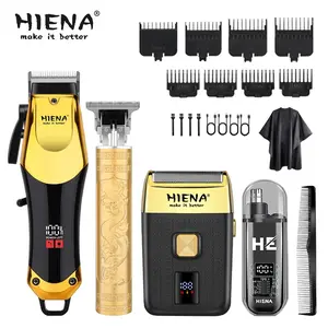 4-piece electric hair clipper suit, household shaving and eyebrow trimming suit, one machine with multiple functions, suitable for hair cutting, shaving, ear, nose and hair trimming and styling, Hair Clippers Set. Perfect gift for father, husband and son