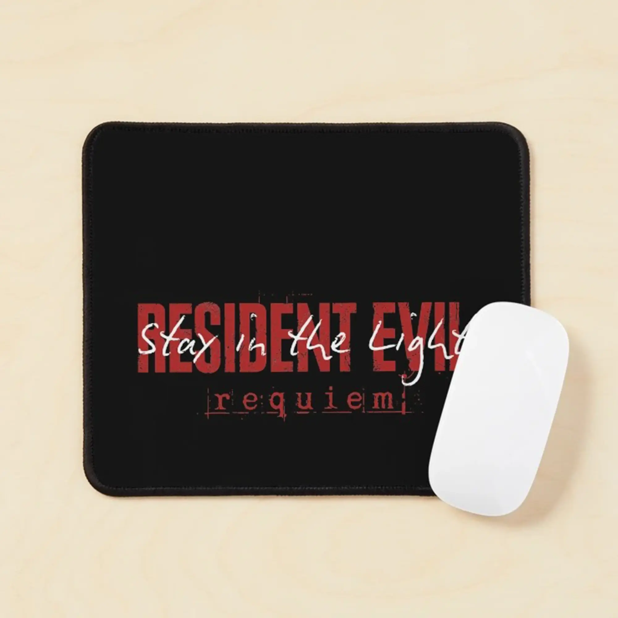 RESIDENT EVIL REQUIEM Mouse Pad, Stay The Light Gaming Desk Mat, Minimalist Gamer Decor